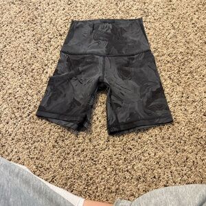 lululemon athletica Black Patterned Bike Shorts